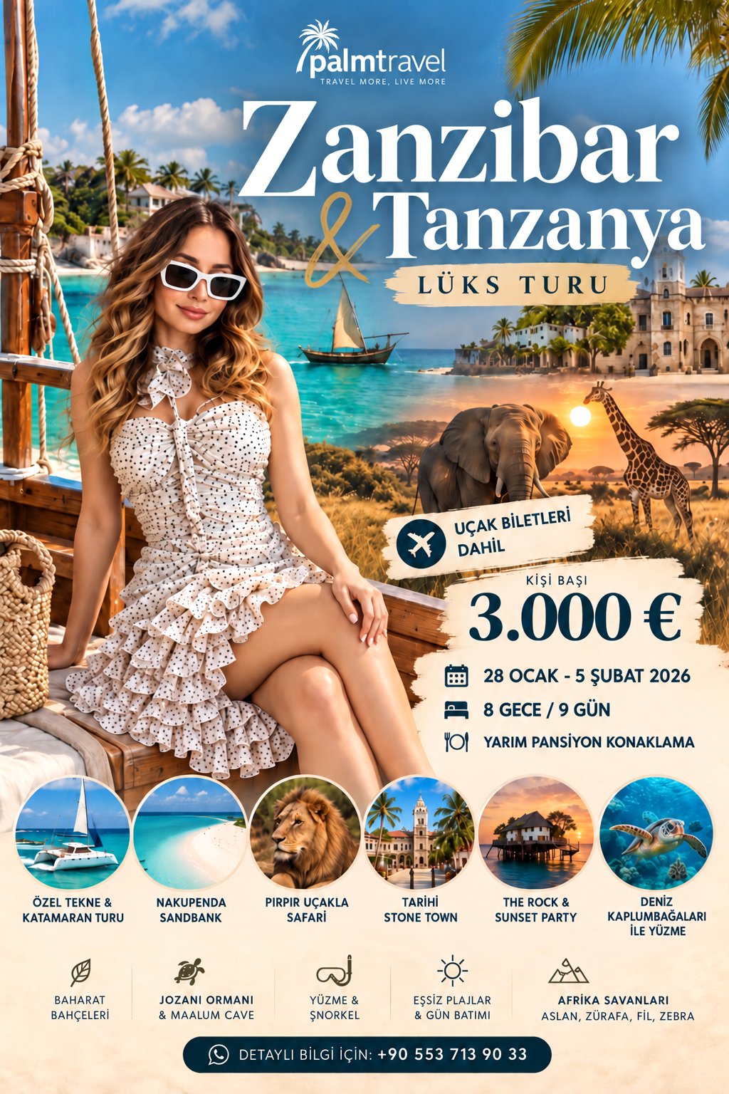 Lüks Zanzibar & Tanzanya Turu | Okyanus, Safari ve Afrika