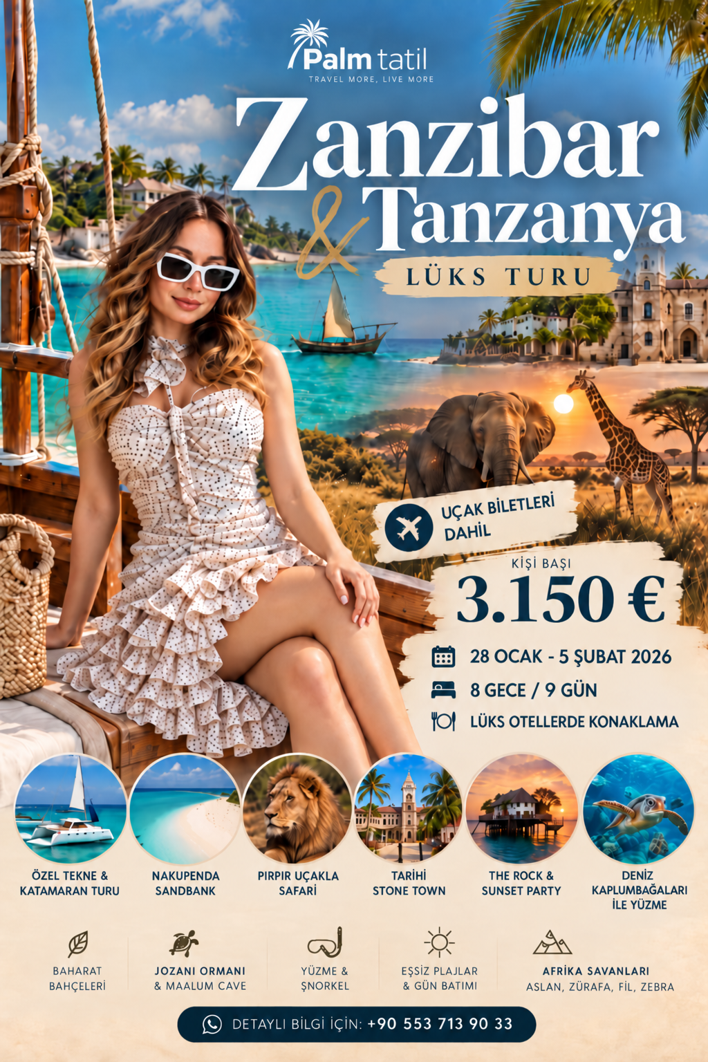 Lüks Zanzibar & Tanzanya Turu | Okyanus, Safari ve Afrika